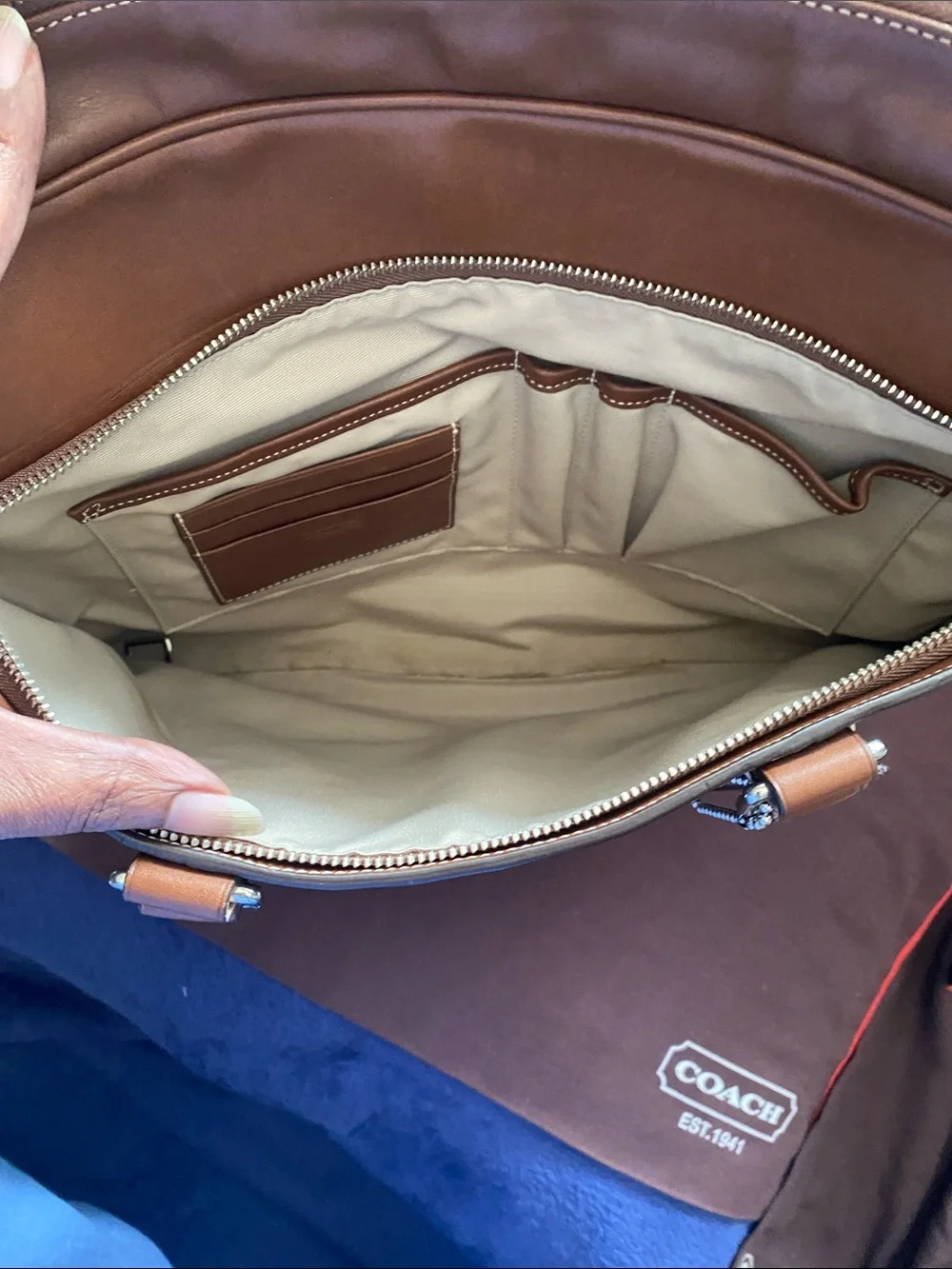 Coach Men's Leather Briefcase Bag in Brown